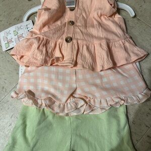 Peach and Green Toddler Outfit Set